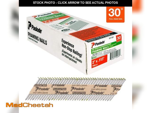 Lot 74-12778235 - Paslode 2 in. x 0.113 Round Drive 30-Degree Steel Galvanized Ring Shank Paper Tape Framing Nails (75...
