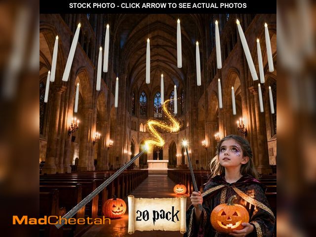 Lot 74-12716175 - Prerish 20PCS Floating Candles with Wand, Magic Halloween Hanging Candles, Flickering Battery Operat...