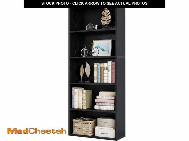 Lot 74-14588512 - IRONCK 5 Shelf Bookcase, Free Standing Display Storage Bookshelf for Home Office, Black - UNUSED
