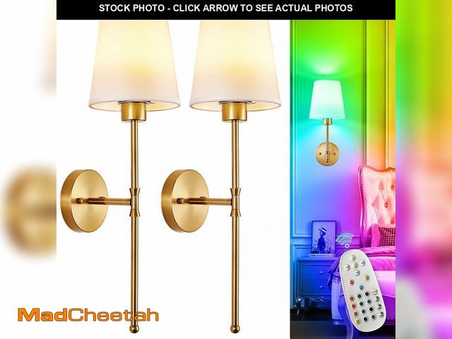 Lot 74-14266271 - Depuley Battery Operated Wall Sconce: Set of 2 Wireless Wall Lights with 10000mAh Dimmable Bulbs and...
