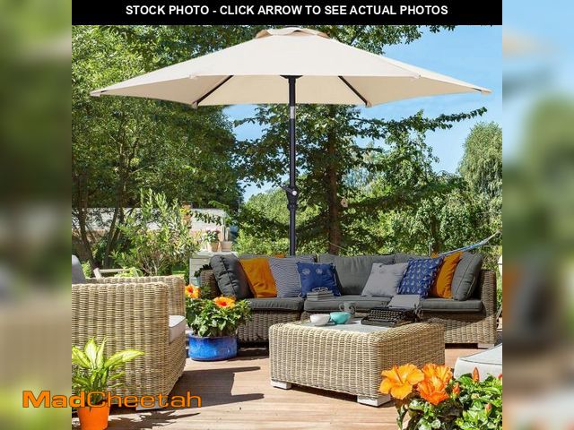 Lot 74-12480432 - Autlaycil 7.5ft Outdoor Patio Umbrella with Tilt, Crank and Sturdy Ribs for Lawn, Garden, Backyard a...