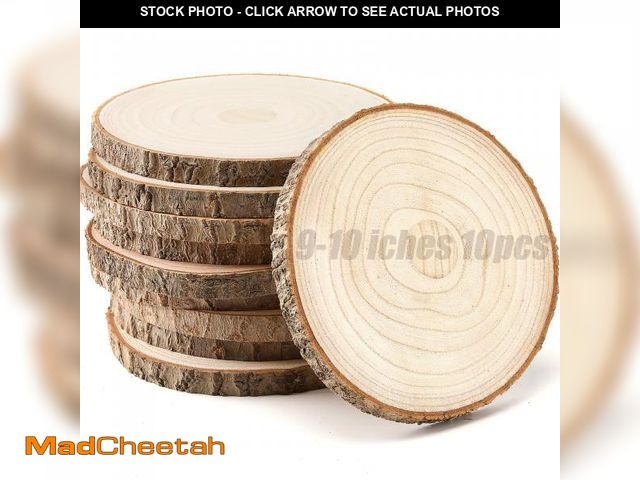 Lot 74-12302065 - 10 pcs Large Wood Slices for Centerpieces 9-10 inches Wood Rounds for Tables Decor Rustic Wood Circl...