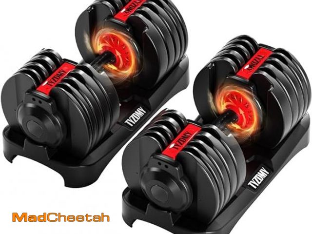 Lot 74-12429394 - Adjustable Dumbbells Set of 2?Free Weights Dumbbells Set?Adjustable Dumbbell Set?52.5 lbs pair 105 l...