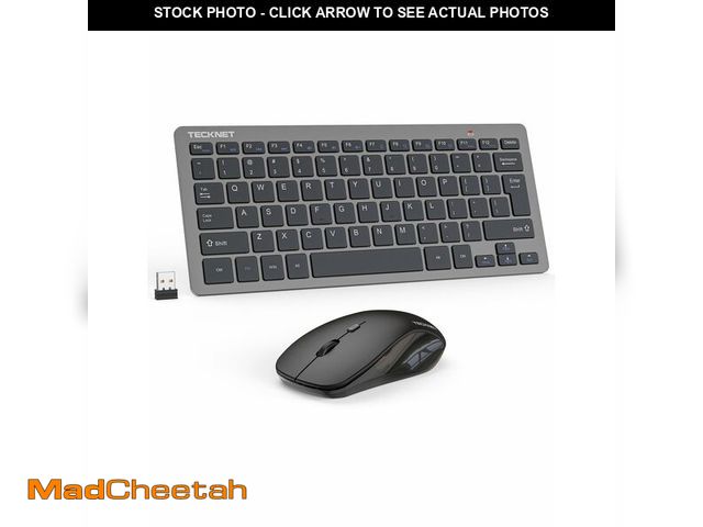 Lot 74-13549073 - TECKNET Wireless Keyboard and Mouse Combo, Mini Cordless Computer Keyboard and Mouse Set 2.4GHz, Sil...