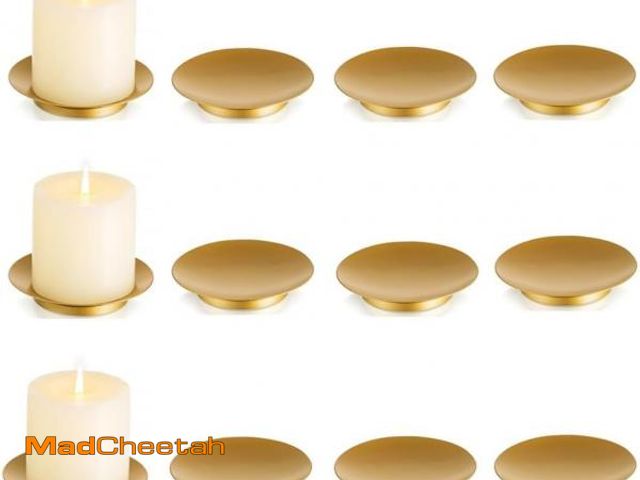 Lot 74-12326827 - Gold Iron Plate Candle Holder - Inweder Candle Plate for Pillar Candles, Set of 12 Candle Tray, Cand...
