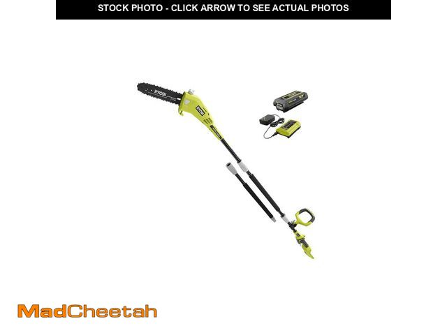 Lot 74-12793503 - (MISSING BATTERY,CHARGER) Ryobi RY40560 10" 40-Volt Lithium-Ion Cordless Pole Saw W/ Battery, Charge...