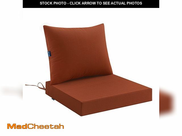 Lot 74-13963311 - MIULEE Burnt Orange Outdoor Chair Cushion 24x24 Inch for Patio Furniture Linen Textured Waterproof &...