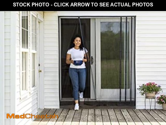 Lot 74-12426934 - Duck Brand Hands-Free Magnetic Screen Door for French or Sliding Door - Mesh Patio Door and Bug Scre...