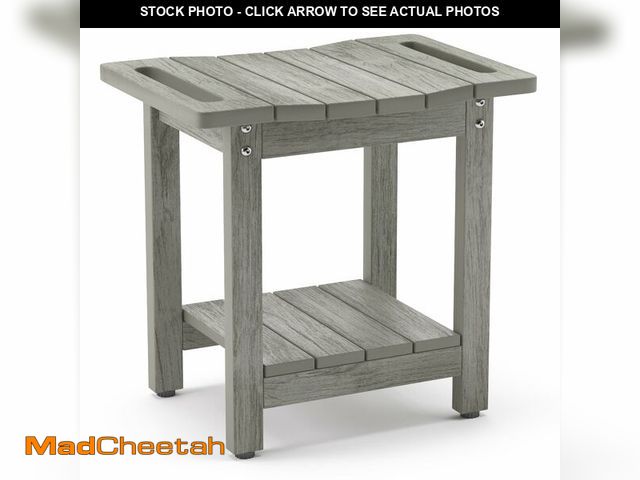 Lot 74-13717032 - LUE BONA HDPS Shower Benches for Inside Shower, Gray Shower Stool for Shaving Legs with Shelf, Water...