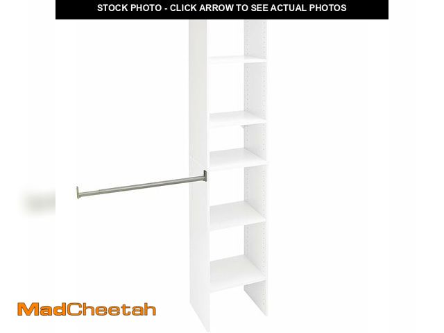 Lot 74-12689461 - ClosetMaid SuiteSymphony Wood Closet Organizer Starter Kit with Tower and 3 Hang Rods, Shelves, Adju...