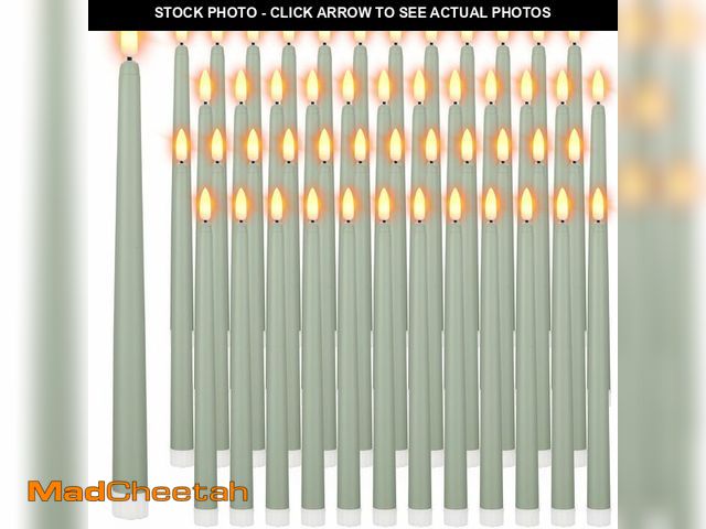 Lot 74-14267922 - Handepo 48 Pack Flameless Taper Candles Realistic with Flickering Candlelights Plastic 11 Inch Last ...