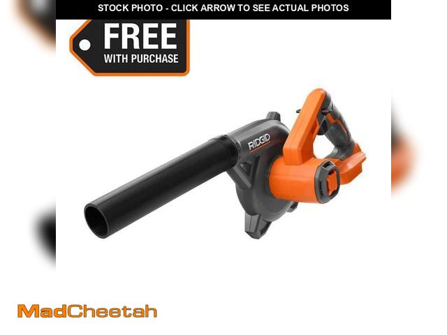 Lot 74-12989461 - *SCRATCHED/DIRTY* RIDGID 18V Lithium-Ion Cordless Compact Jobsite Blower with Inflator/Deflator Nozz...