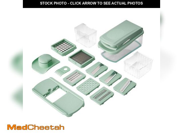Lot 74-12526944 - The Pioneer Woman Agatha 8-in-1 Food Slicer &amp; Chopper, Green - UNUSED