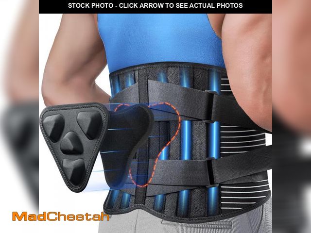 Lot 74-11846990 - CAMRIER Back Brace for Lower Back Pain Relief with 3D Lumbar Pad, 6X Back Support Belt With Alternat...