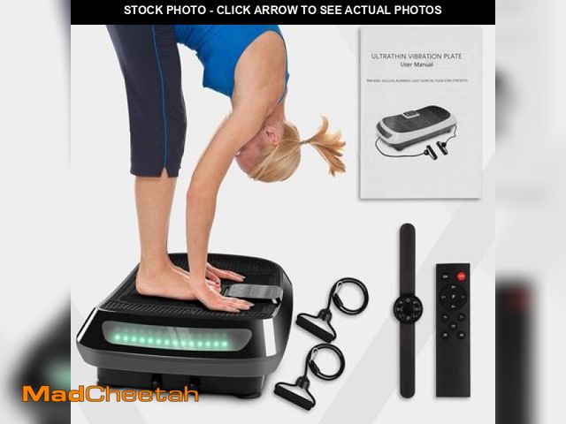 Lot 74-12166761 - Bigzzia Vibration Plate Exercise Machine Whole Body Workout Vibration Fitness Platform with Accessor...