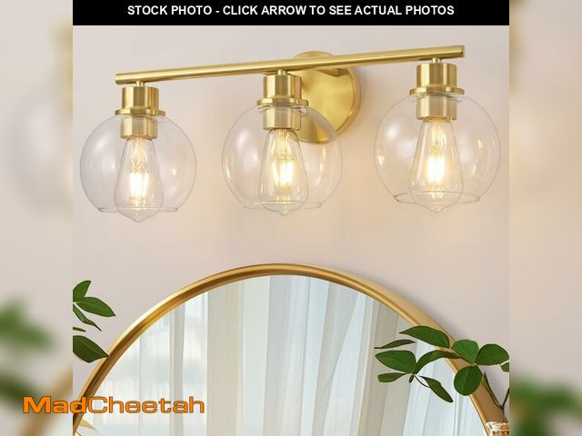 Lot 74-14599235 - Lanmate Bathroom Light Fixtures Over Mirror 3-Lights 22" Clear Glass - UNUSED