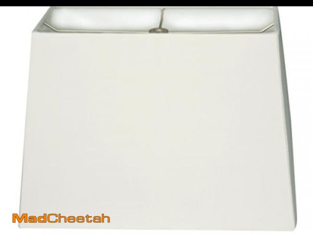 Lot 74-12399293 - Royal Designs, Inc. Rectangle Hardback Lamp Shade, HB-613-16WH, White, (7 x 14) x (9 x 16) x 11 - UN...