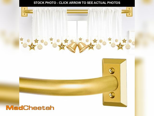 Lot 74-13575678 - TVWOO Gold Wrap Around Curtain Rods 48 to 90 Inch:Blackout Adjustable Window Curtain Rod,Room Darken...