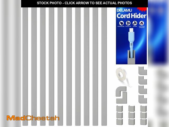 Lot 74-14425285 - Delamu 157in Cord Covers for Wires on Wall, Cord Hider for 1 Cord, Paintable Cable Hider, Cable Mana...