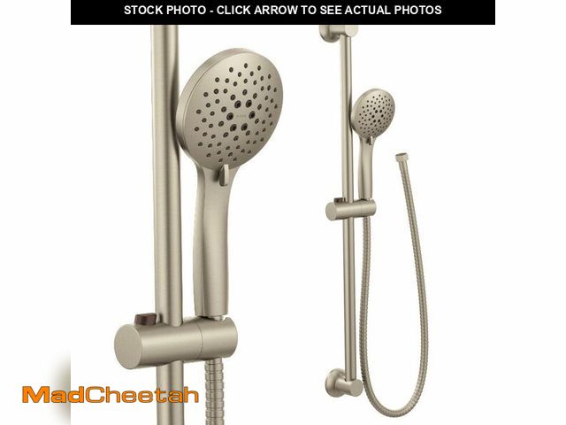 Lot 74-13786244 - Moen Brushed Nickel Eco-Performance 5-Function Handheld Removable Shower Head, Adjustable 30-Inch Sl...