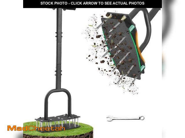 Lot 74-14205896 - AHXPOCF 11-Spike Lawn Aerator, Heavy Duty Steel Manual Aeration Tool for Yard - USED