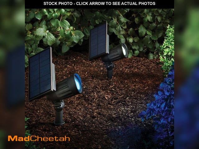 Lot 74-14222892 - Hampton Bay 80 Lumens Color Changing Black Integrated LED Outdoor Solar Spotlight with Adjustable Be...