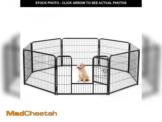 Lot 74-12163493 - Dog Playpen, 8 Panel 24Ã¢â¬Â Height Puppy Fence Exercise Pen for Yard Gate, Indoor Outdoor Heavy D...