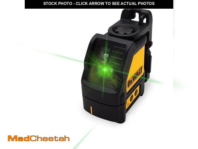 Lot 74-12612202 - DEWALT 100 ft. Green Self-Leveling Cross Line Laser Level with (3) AA Batteries &amp; Case - UNUSED