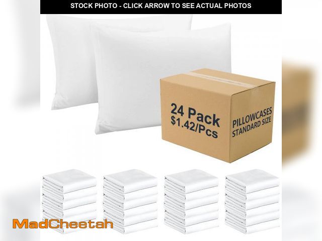 Lot 74-12053613 - ZPECC White Pillow Cases Bulk 24 Pack - Standard Pillowcases with Envelope Closure, Soft Brushed Mic...