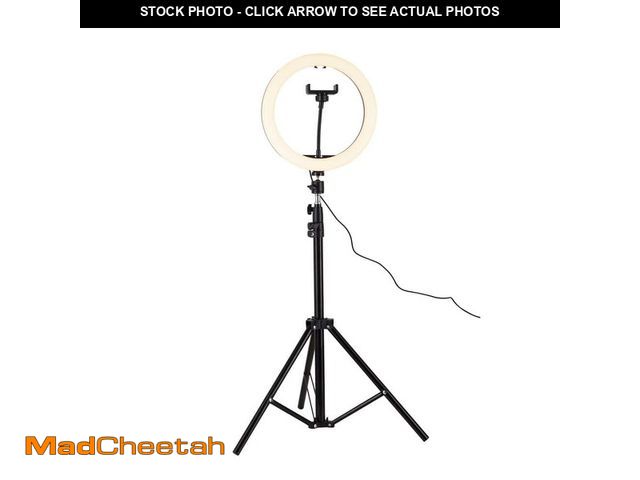 Lot 74-12557117 - Alsy 67.5 in. Black Contemporary 3CCT Integrated LED Selfie Ring Light Tripod with Adjustable Height...