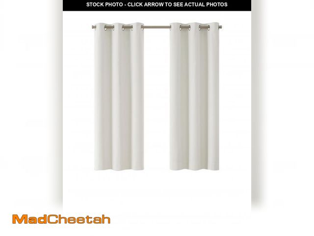 Lot 74-12527535 - Eclipse Corte Solid Blackout Curtain, Panel Pair, White, 37" W x 63" L - UNUSED