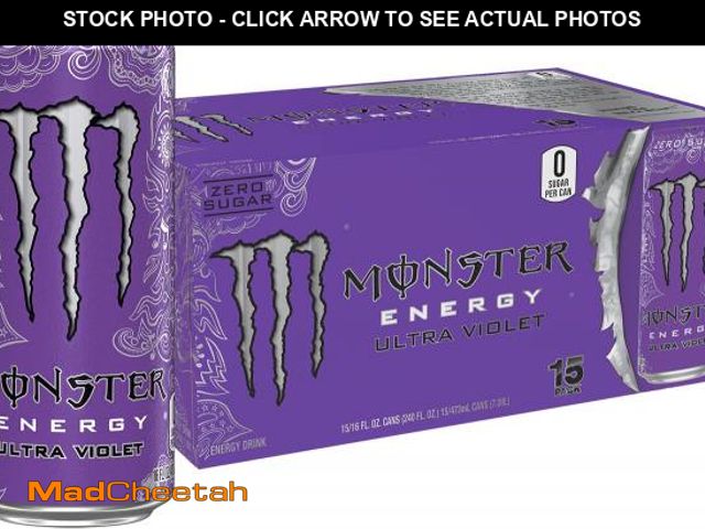 Lot 74-12350544 - Monster Energy Ultra Violet, Sugar Free Energy Drink, 16 Ounce (Pack of 15)(Best by 6/5/25) - UNUSED