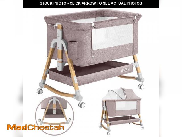 Lot 74-12401594 - HARPPA 3-in-1 Baby Bassinet Bedside Sleeper, Khaki - UNUSED