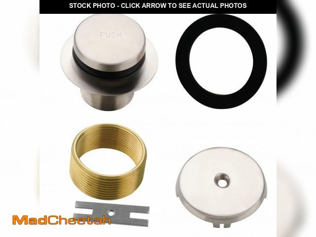 Lot 74-12307727 - HIDROP Tub Drain Tip Toe Bathtub Drain Conversion Kit Assembly, Brushed Nickel Replacement Bath Drai...