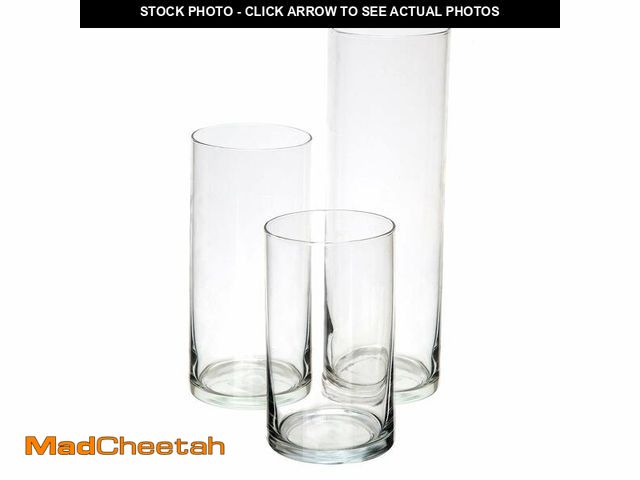 Lot 74-14280849 - Royal Imports Glass Cylinder Vases for Centerpieces Ã¢â¬â Set of 3 Clear Hurricane Vases for Wedd...