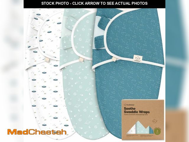 Lot 74-12697469 - 3-Pack Organic Baby Swaddle Sleep Sacks - Swaddles for Newborns, Infant 0-3 Months, Baby Girls, Boys...