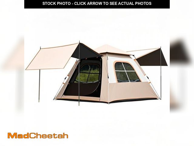 Lot 74-12511474 - KFeng 8 Person Black Vinyl Camping Tent, Waterproof with Shade Awning and Porch for Campsites,Backya...