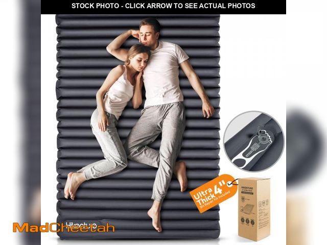 Lot 74-12437139 - Hikenture Double Sleeping Pad for Camping, 4" Extra-Thick Camping Mattress 2 Person, Inflatable &amp...