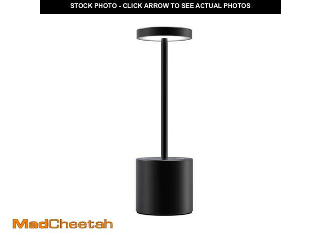 Lot 74-12830264 - (MISSING POWER CORD) Tzumi 10.25 in. Black Table Lamp Aura LED Wireless Brilliance - USED