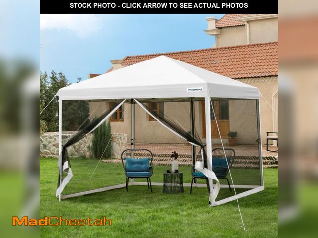 Lot 74-12160004 - VIVOHOME 10x10ft Easy Pop-Up Canopy, Outdoor Screen Tent with Mosquito Netting, 2 Zipper Doors, and ...