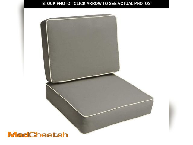 Lot 74-14246411 - SORRA HOME 22 x 22 Cushion Set Outdoor Corded in Sunbrella Canvas Charcoal - UNUSED