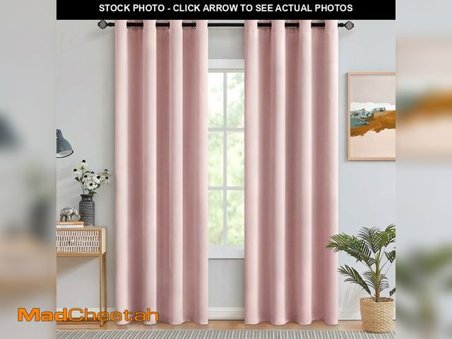 Lot 74-14050607 - MIULEE Light Pink Room Darkening Curtains Thermal Insulated Drapes Solid Window Treatment Set Gromme...