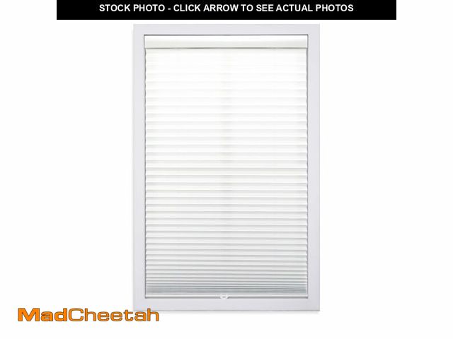 Lot 74-12694671 - DEZ FURNISHINGS Cordless 1" Light Filtering Pleated Shade, Fabric, 55" W x 48" H, White - UNUSED