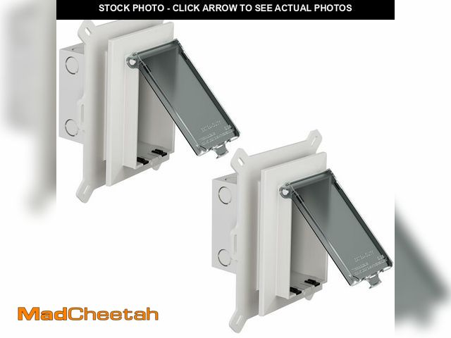 Lot 74-14205335 - 2Pcs Recessed Outlet Box, DBVS1C-1 Low Profile Electrical Boxes, Wall Plate Kit for New Vinyl Siding...