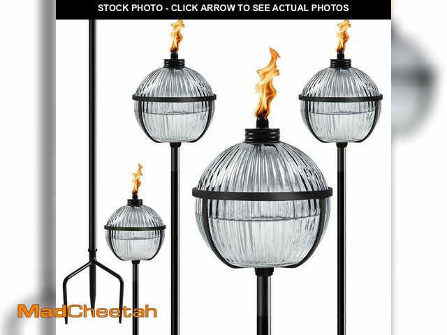 Lot 74-14155051 - XINWXSS Citronella Torches Set of 4, Large Capacity 16 oz Outdoor Glass Torch Garden DÃÂ©corÃ¯Â¼Å5...