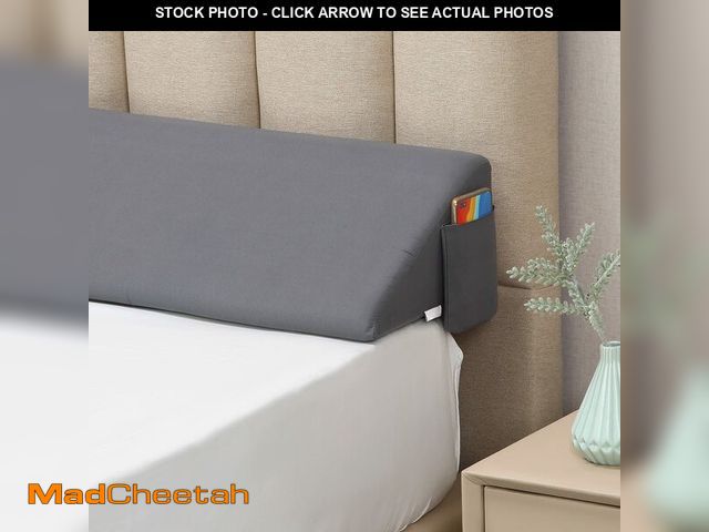 Lot 74-14386425 - Vekkia Queen Bed Wedge Pillow for Headboard Gap/Bed Gap Filler to Cover 0-6" Gap Between Headboard a...