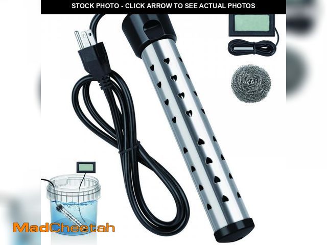 Lot 74-12309069 - Lakkzoom Immersion Water Heater 2000W Portable Bucket Heater Stainless Steel Guard Anti-scalding Poo...