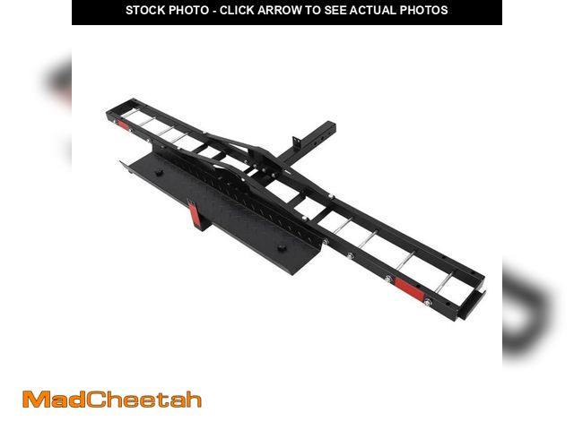 Lot 74-14612183 - Garvee 1-Bike Black Aluminum Iron Motorcycle Trailer Carrier with Loading Ramp, 500 lbs. Capacity, 4...