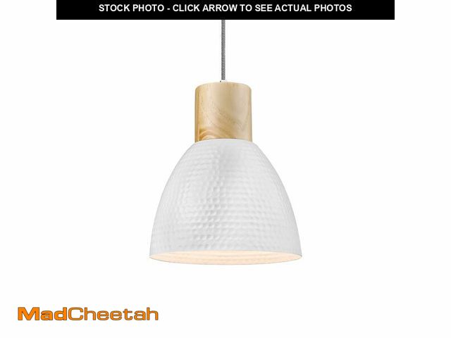 Lot 74-12971692 - ELYONA Hammered Pendant Lights for Kitchen Island, Solid Wood Hanging Light Fixtures, Industrial Met...