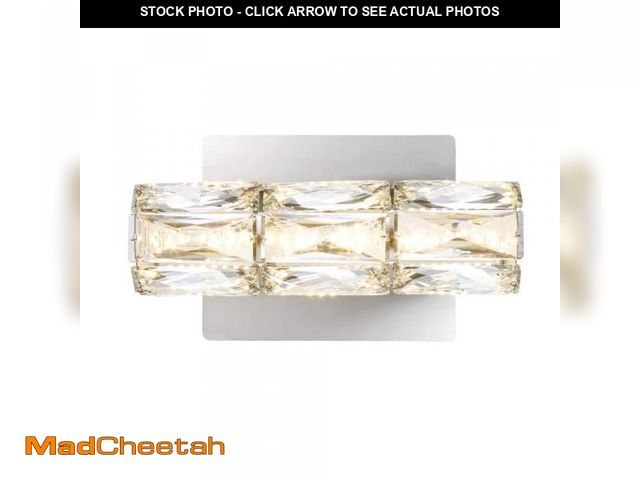 Lot 74-11825933 - Home Decorators Collection Keighley Integrated LED Chrome and Crystal Indoor Wall Sconce Light Fixtu...